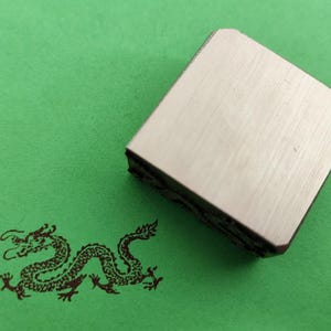 1.5*3*3 cm Brass Chinese Seal Metal Stamp Finshed Oblong Chop Hanko Chinese Dragon Loong E041