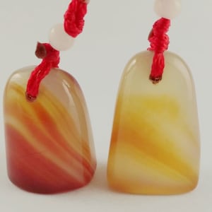 2 pieces of agate necklace pendant Chinese Seal Custom Stone Stamp Chisel Carve Name Signature Chop for Calligraphy Painting Hanko E704