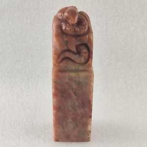 Customized Snake Chinese Seal Handmade Stone Stamp Chisel Carved Kanji Name Chop for Calligraphy Painting Book Collection Unique Hanko E251