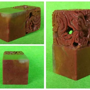 Stone Dragon Chinese Seal Stamp Chop Chisel Carve Name for Calligraphy Painting Book Collection Custom Carving Kanji Customized Hanko E314