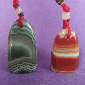 2 Pieces of Chinese Seal Agate Stone Necklace Pendant Stamp Keychain String Custom Carve Name Chop Calligraphy Painting birthday gift E303