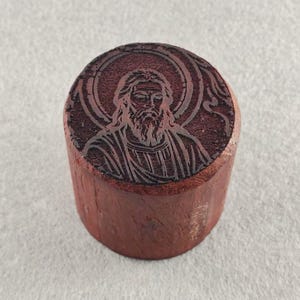 Sello de columna redonda de madera personalizado de 5 cm de diámetro con retrato de dios, sello chino, regalo ideal E205