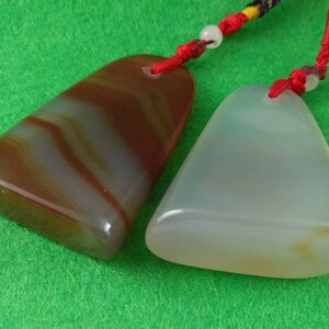 2 Pieces of Chinese Seal Agate Stone Necklace Pendant Stamp Keychain String Custom Carve Name Chop Calligraphy Painting birthday gift E293