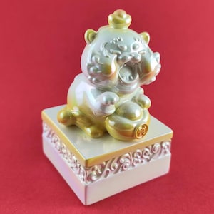 Chinese Seal Handmade Finshed Resin Tiger Stamp Chop Chisel Collection Custom Carving Kanji Customized Hanko Safety and Good Fortune E450