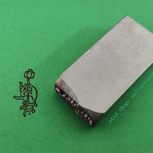 1*2*4 cm Brass Chinese Seal Metal Stamp Finshed Oblong Chop Hanko Buddha hand holding lotus flower E040
