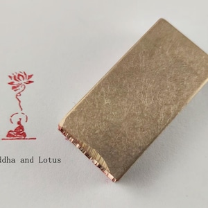 1*2*4cm Finished Brass Chinese Seal Buddha Lotus Metal Stamp Finshed Oblong Chop Hanko E169