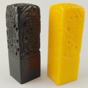 2 Pieces of Square Chinese Seal Handmade Stamp Chop Chisel Carve Name Calligraphy Painting Custom Carving Kanji Resin E058