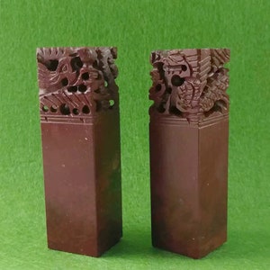 Dragon Phoenix Chinese seal Handmade stone stamp custom customized chisel carving Carve Name chop for calligraphy painting Yin imprint E288