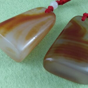 2 Piece of Chinese Seal Agate Stone Necklace Pendant Stamp Keychain String Custom Carve Name Chop Calligraphy Painting birthday gift E097