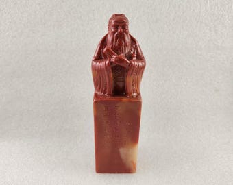 A Piece of Chinese Seal Custom Gift Handmade Stone Confucius Stamp by Chisel Carve Character Kanji Name Chop for Calligraphy Painting E065