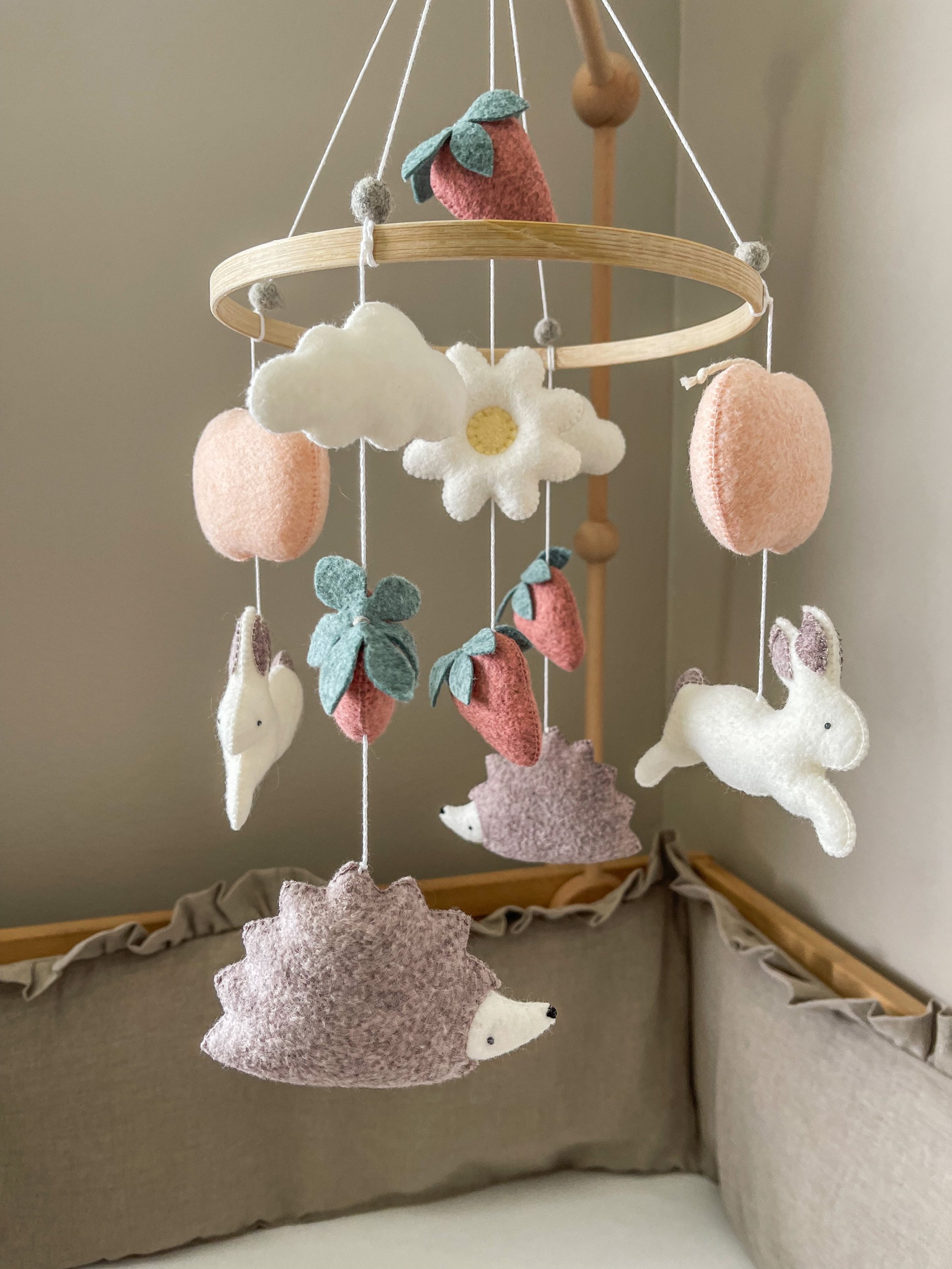 Baby Mobile/ Filz mobile/ Filz mobile mit Hasen/Deko für Etsy