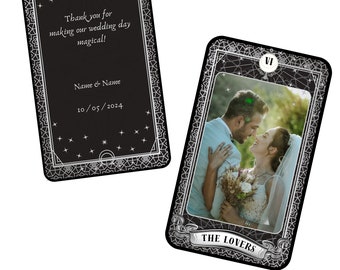 Printable The Lovers Tarot Card With Personalized Message For Wedding Celebration Spiritual Themed Parties