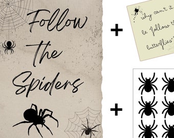 Follow The Spiders Printable Poster: Wizard Party Decor (PDF)