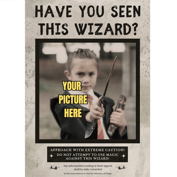 Personalised Wanted Poster Wizard Or Witch Magical Themed Party Props Wall Decoration Have You Seen This Wizard