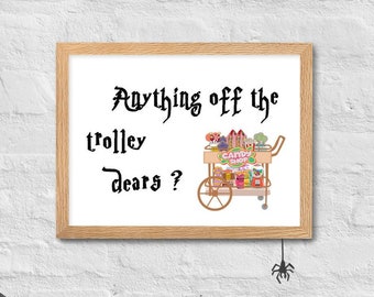 Letrero imprimible para carrito de dulces: Decoración de fiesta de brujas (PDF imprimible)
