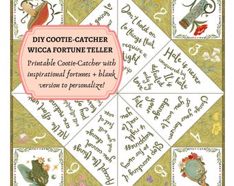 Printable Wicca Cootie Catcher DIY Fortune Teller - With Personalized Text (PDF)