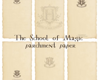 Printable Magic School Parchment Paper: For Wizard Party Invitation Or Acceptance Letter (Digital Download)
