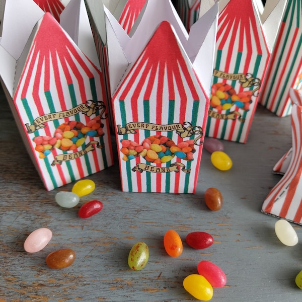 Druckbare Mini Jeder Geschmack Bohnen Zauberer Themed Party Requisiten Jelly Beans Behälter Geschenk Geburtstag Candy Box