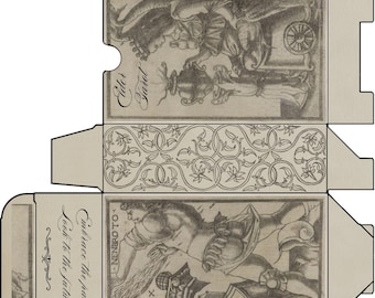 Caja de Tarot de Ancianos Imprimible: Almacenamiento Plegable de Cartas de Adivinación DIY (Patrón PDF)