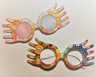 Gafas de dedo imprimibles de Loony, accesorios divertidos para disfraz de bruja para fiesta temática, gafas de sol de bruja