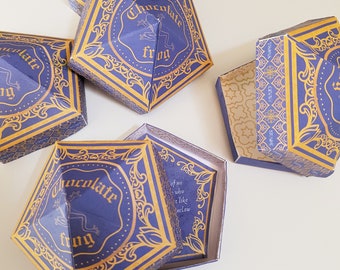 1 Piece Printable Chocolate Frog Boxes Wizard Themed Party Props Magic Croakoa Treats Gift Birthday Candy Box