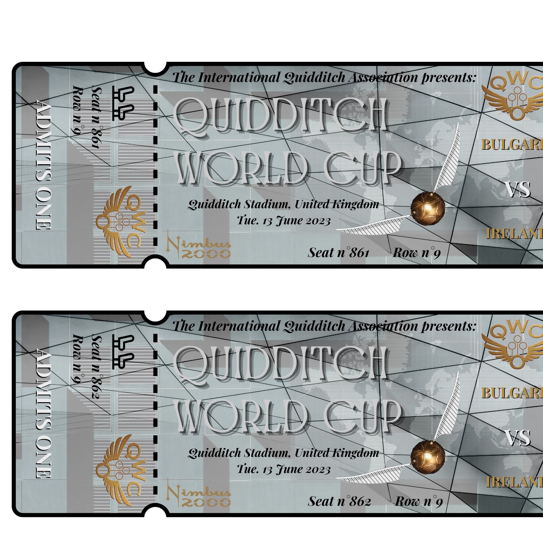 Editable Printable Quidditch World Cup Tickets With - Etsy Canada