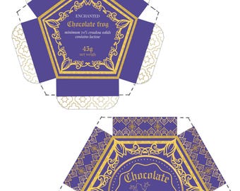 Caja de rana de chocolate imprimible en 2 partes: carrito de dulces para la fiesta del mago (PDF imprimible)