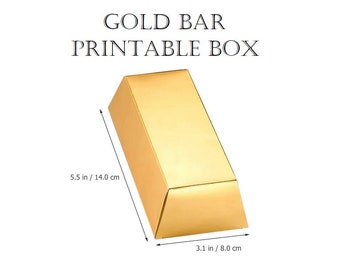 Gold Bar Printable Box For Party Treats Or Decoration Pirate Chest Props Pirate Themed Birthday Gift