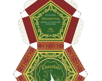 Christmas Printable Chocolate Frog Boxes Wizard Themed Party Favors Magic Croakoa Treats Collectible For Chocolate Gifts