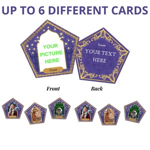 De 4 a 6 tarjetas imprimibles personalizadas de ranas de chocolate, accesorios para fiestas temáticas de magos, golosinas mágicas de Croakoa, regalo de cumpleaños coleccionable