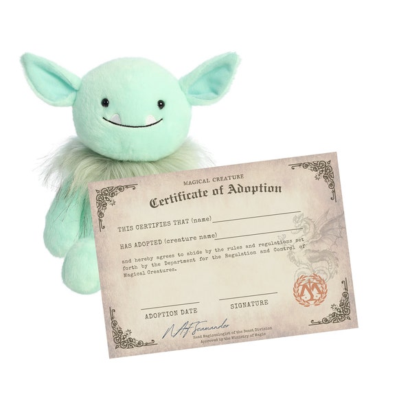 Printable Magical Pet Adoption Certificate For Witchy Themed Party Decoration And Activities