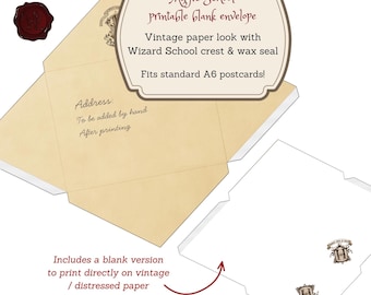 Magic School Printable Envelope Acceptance Letter Wizard Birthday Party Event Invitation School Of Witchcraft