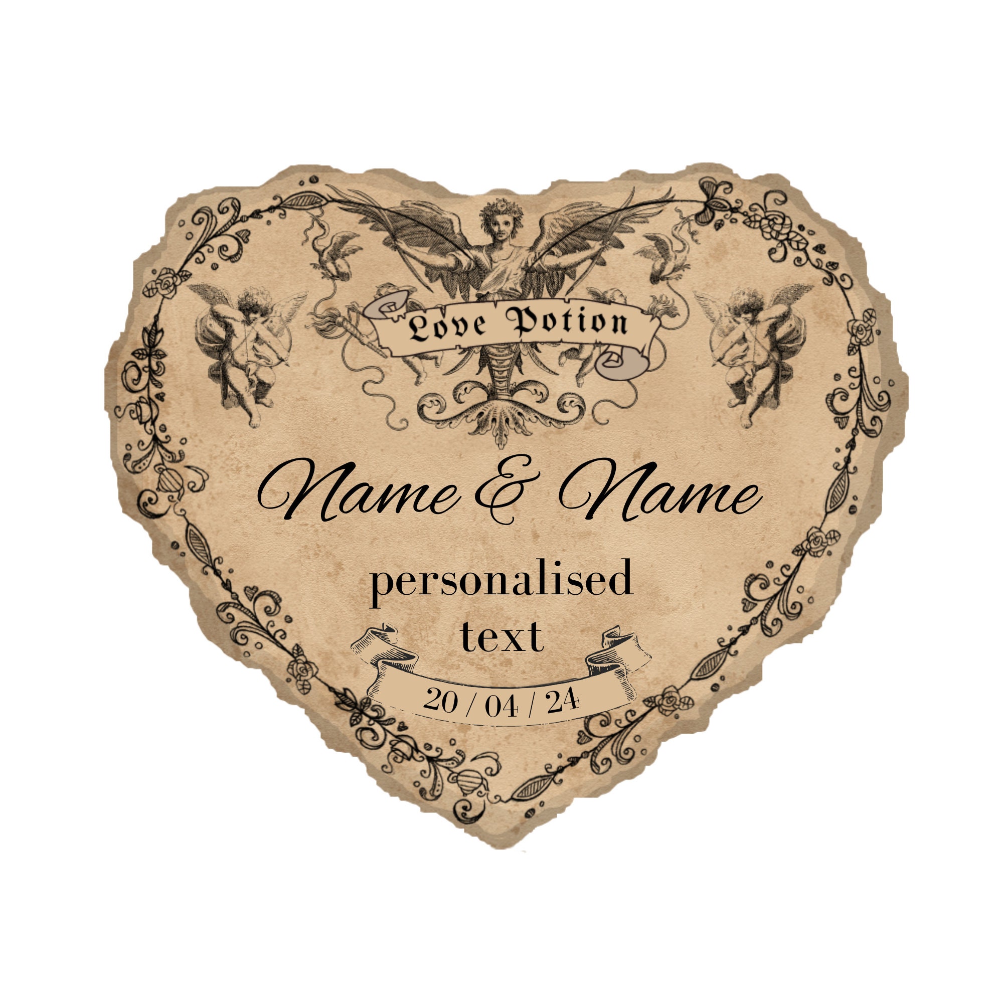 LOVE POTION 缶バッジ Personalised Wedding Love Potion Printable Label Sticker for