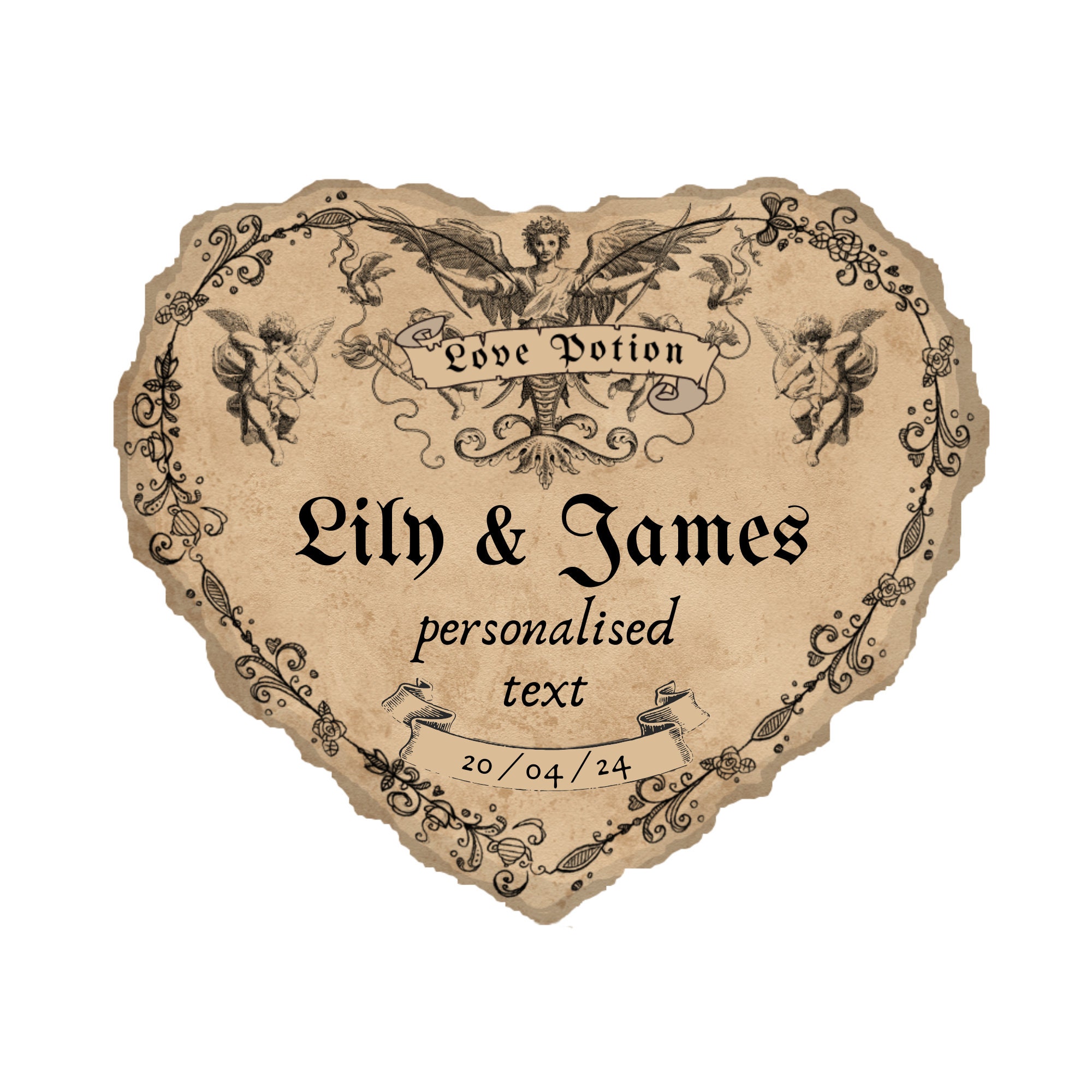 LOVE POTION 缶バッジ Personalised Wedding Love Potion Printable Label Sticker for