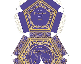 Caja de chocolate imprimible personalizada con forma de rana: recuerdo de fiesta de mago (PDF imprimible)