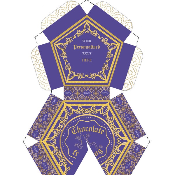 Personalised Printable Chocolate Frog Boxes Wizard Themed Party Props Magic Croakoa Candy Box With Personalised Text