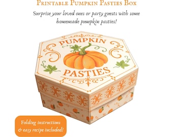 Caja imprimible para empanadas de calabaza: Carrito de dulces para fiestas de magos (PDF imprimible)