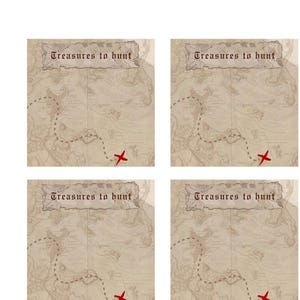 Post-it imprimables pour la chasse au trésor Notes pour la liste des choses à faire Escape Game RPG Accessoires de fête à thème pirate