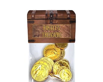 Adorno para bolsa de pecho pirata imprimible para fiestas, regalos personalizados de cumpleaños con temática pirata.