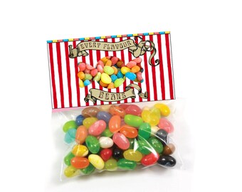 Adornos imprimibles para bolsas de caramelos de todos los sabores: recuerdos de fiesta de magos para el carrito de dulces (PDF)