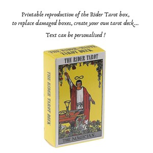 Printable Rider Tarot Box DIY Divination Box To Replace Old Tarot Box Yellow Traditional Wicca Box