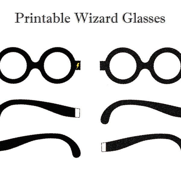 Printable Wizard Glasses Black Round Glasses For Wizard Costume Props For Themed Party Witches Sunglasses