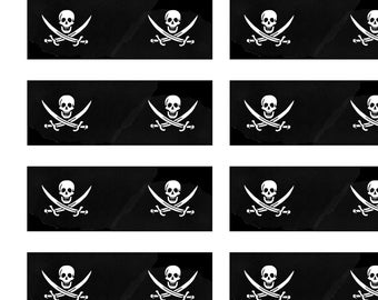 SHATCHI Bacchette Da Cocktail Con Bandiera Pirata – 50 Pezzi, Stampa Fronte/retro, 6 Cm, Per Stuzzichini E Festa A Tema