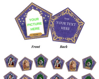 7 TO 12 Personalized Chocolate Frog Card: Wizard Party Favors (Printable PDF)