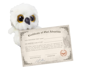 Printable Owl Adoption Certificate For Witchy Themed Party Decoration And Activities