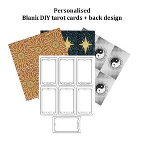 Druckbare Tarotkarten DIY Wahrsagekarten mit personalisiertem Schrift- und Rückseitendesign Wald Wicca Orakel Kartenspiel