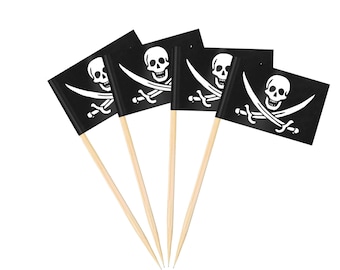 Pirate Skull Toothpick Flags Printable For Party Treats Pirate Themed Birthday