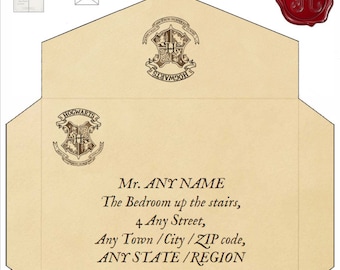 PERSONALISED HARRY POTTER BIRTHDAY PARTY INVITATIONS PK 10 A6 WITH ENVELOPES