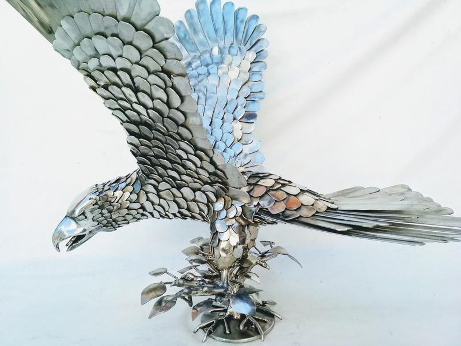 Eagle Stainless steel sculpture Handmade Metal Sculpture Etsy