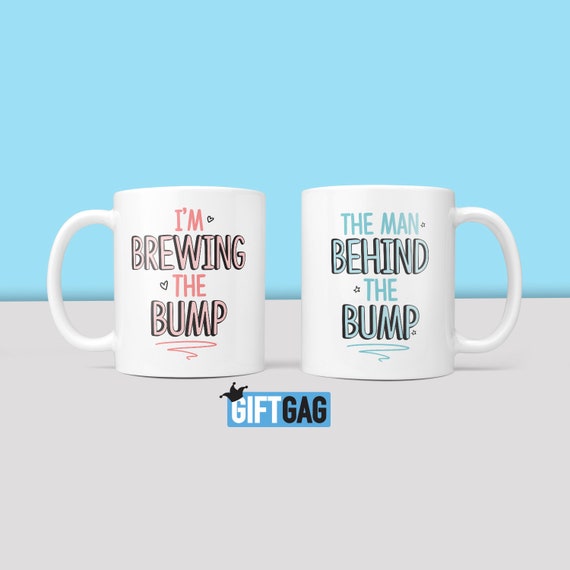 Bump Brewing Funny Gift Mug Set Gifts for New Parents, Baby Due